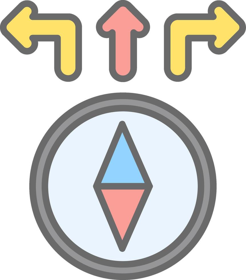 Direction Line Filled Light Icon vector