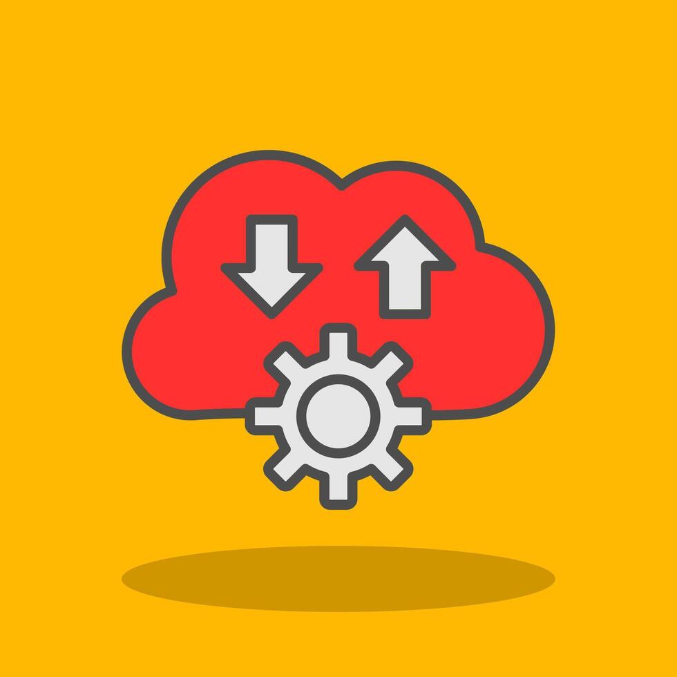 Cloud Filled Shadow Icon vector
