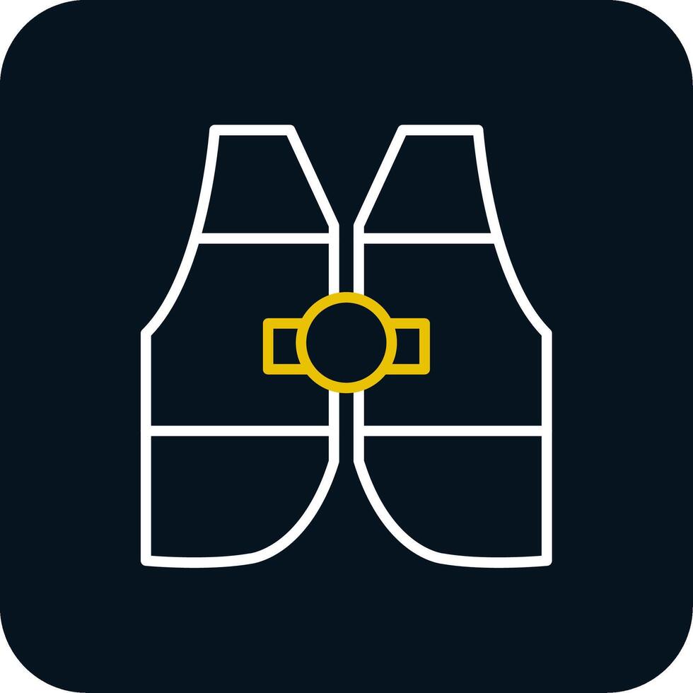 Life Jacket Line Red Circle Icon vector