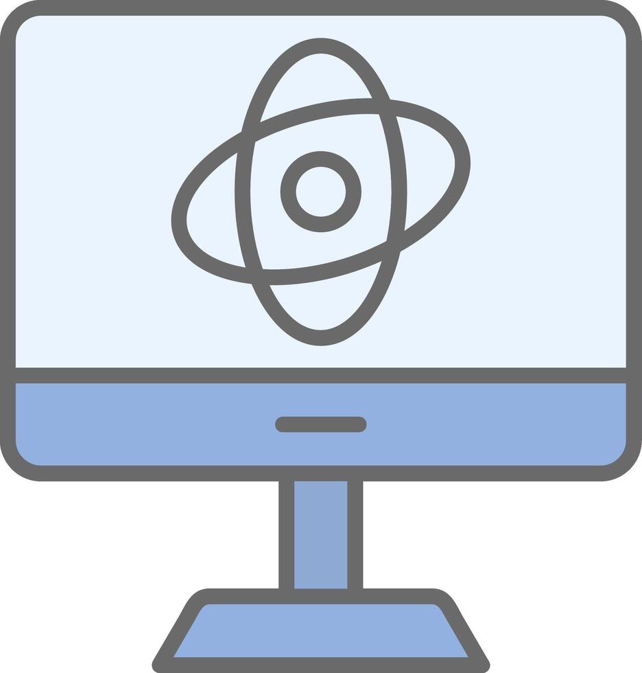 Computer Science Line Filled Light Icon vector