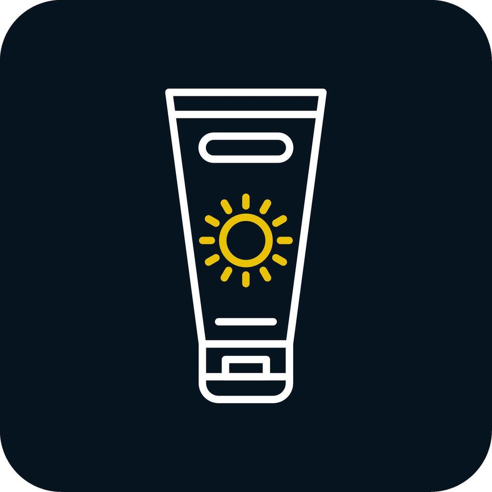 Sun Cream Line Red Circle Icon vector