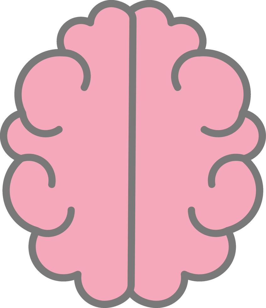 Brain Line Filled Light Icon vector