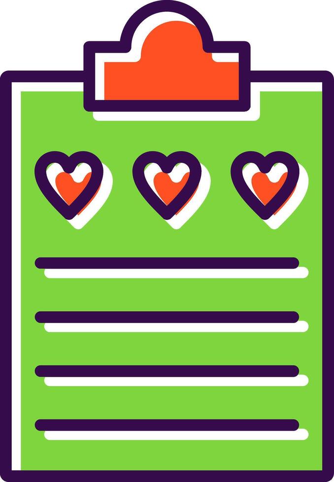 Wish List filled Design Icon vector