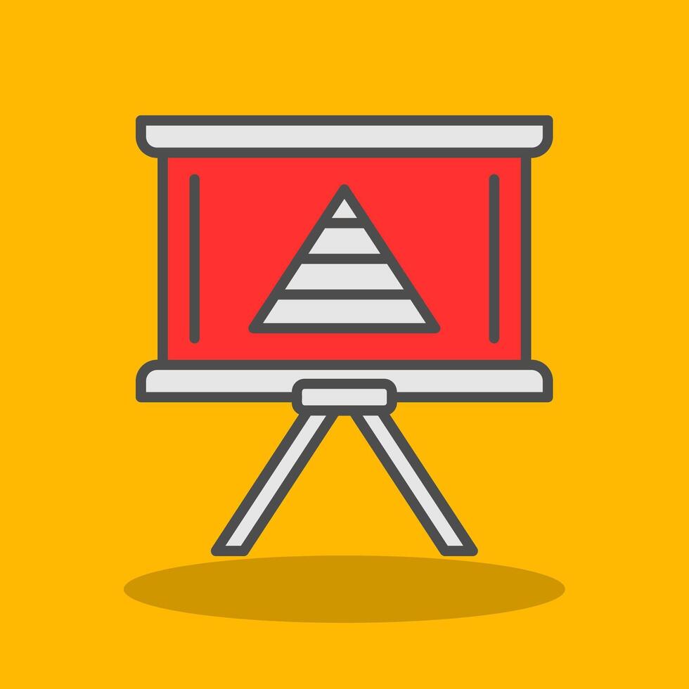 Pyramid Chart Filled Shadow Icon vector