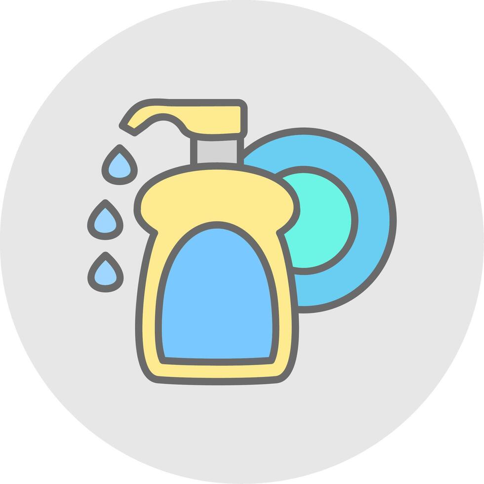 Dish Line Filled Light Icon vector