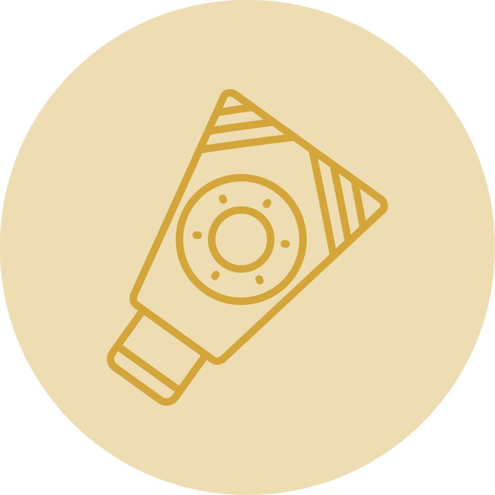 Sunscreen Line Yellow Circle Icon vector