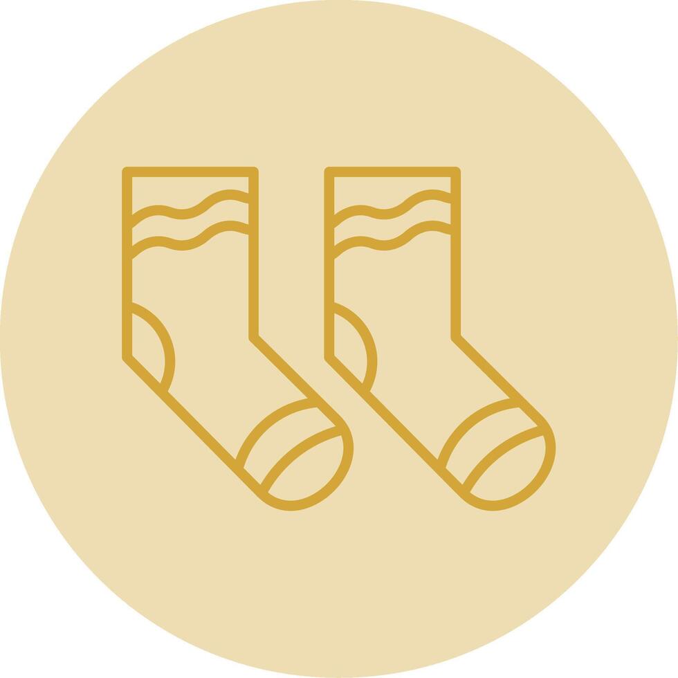 calcetines línea amarillo circulo icono vector