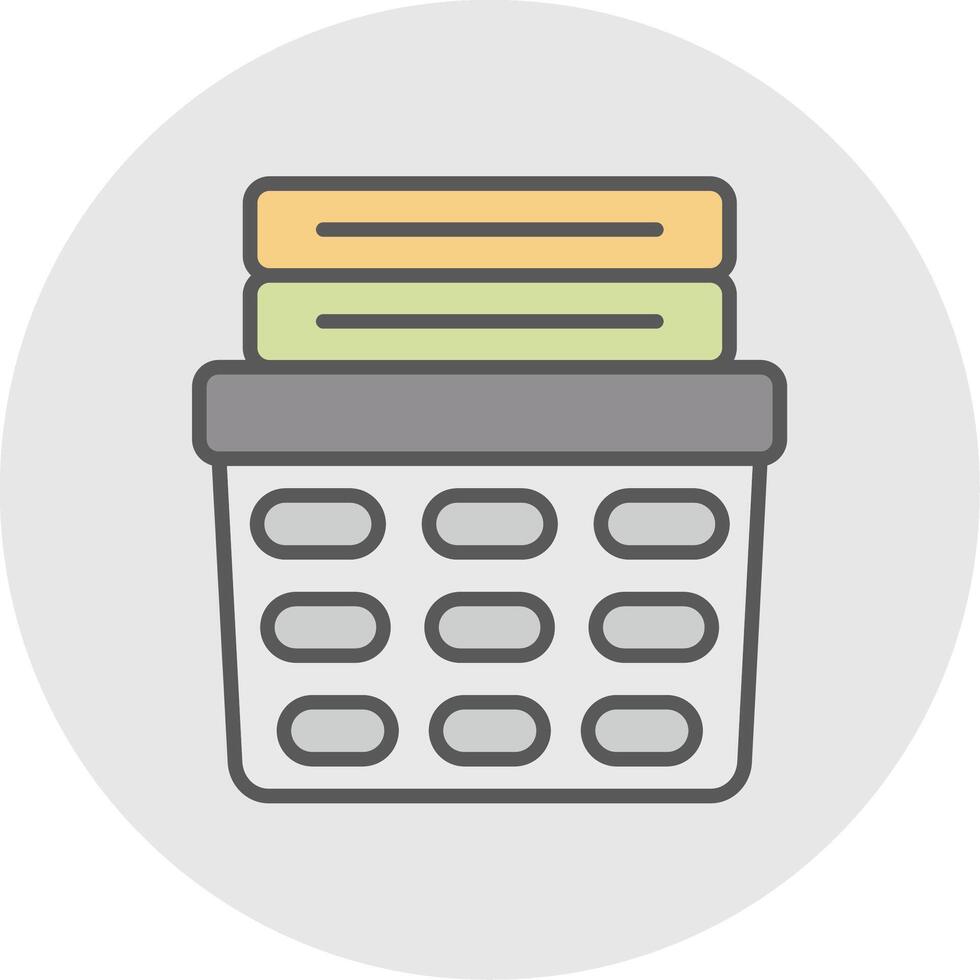 Laundry Basket Line Filled Light Icon vector