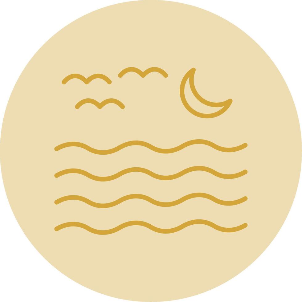 River Line Yellow Circle Icon vector