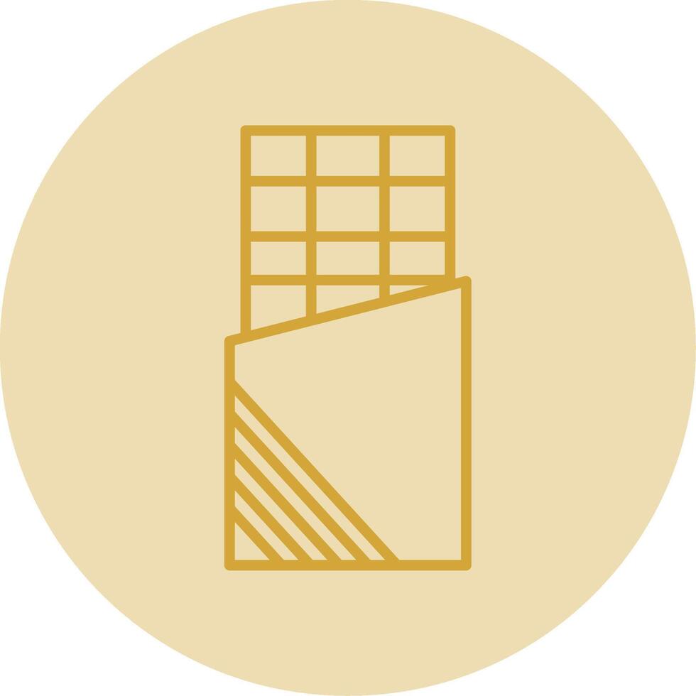 Chocolate Bar Line Yellow Circle Icon vector