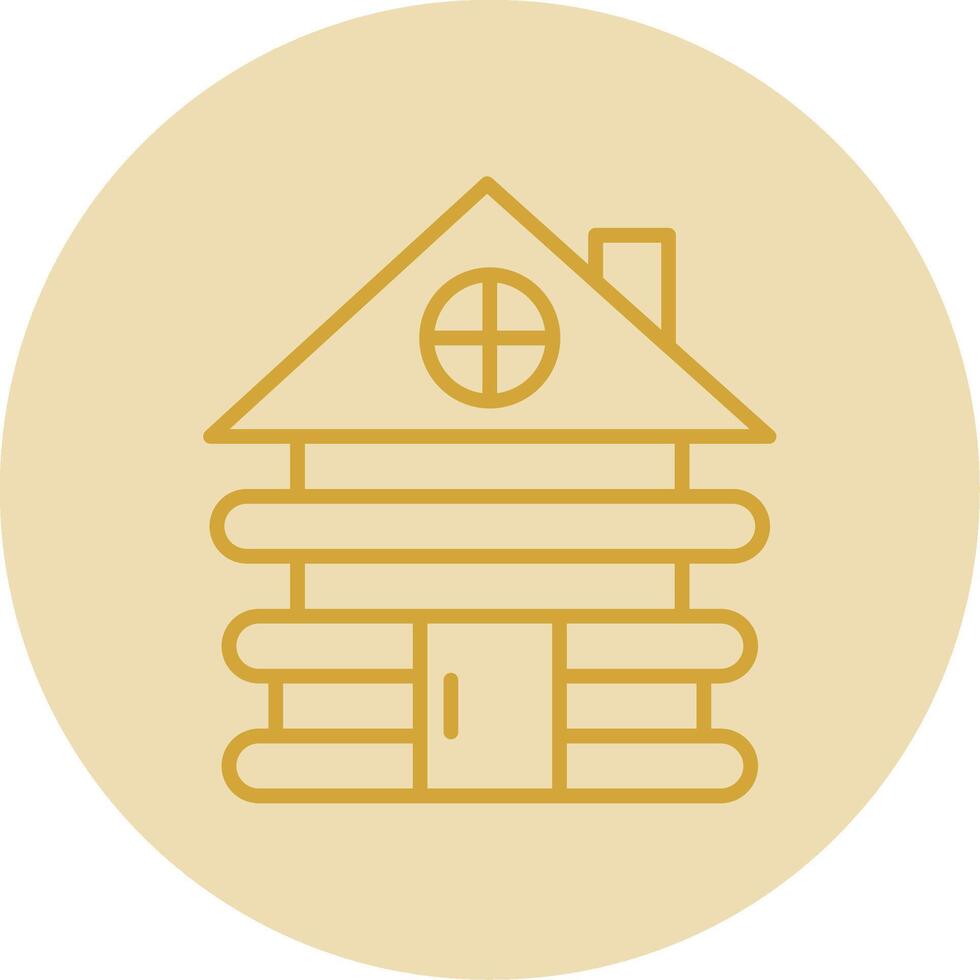 Cabin Line Yellow Circle Icon vector