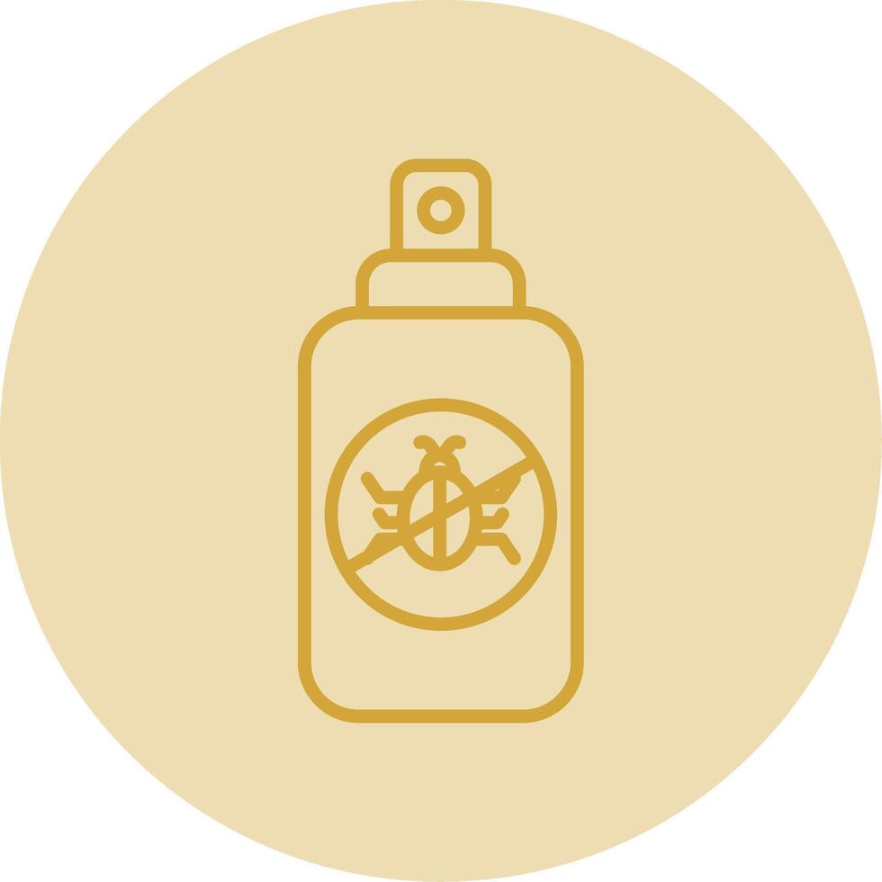 Insect Repellent Line Yellow Circle Icon vector
