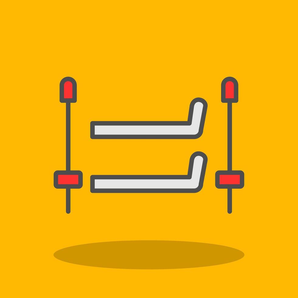 Skiing Filled Shadow Icon vector