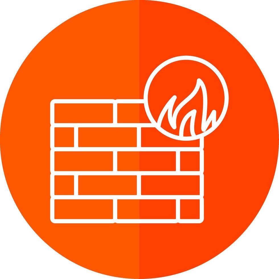 Firewall Line Red Circle Icon vector