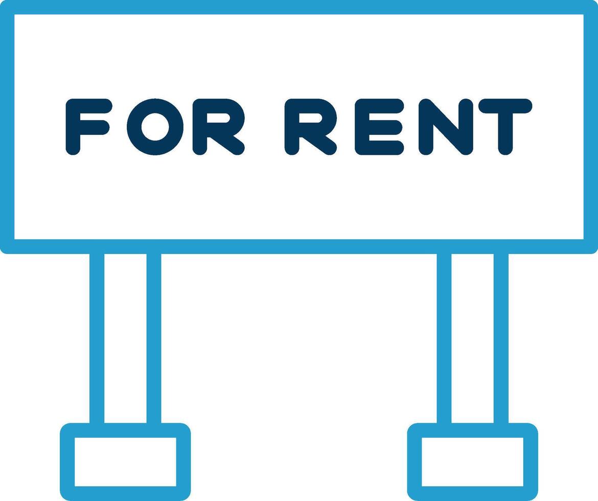 For Rent Line Blue Two Color Icon vector