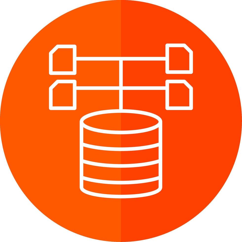 Data Collection Line Red Circle Icon vector