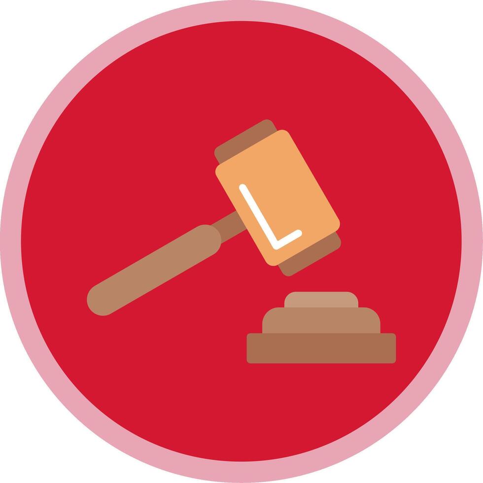 Auction Flat Multi Circle Icon vector