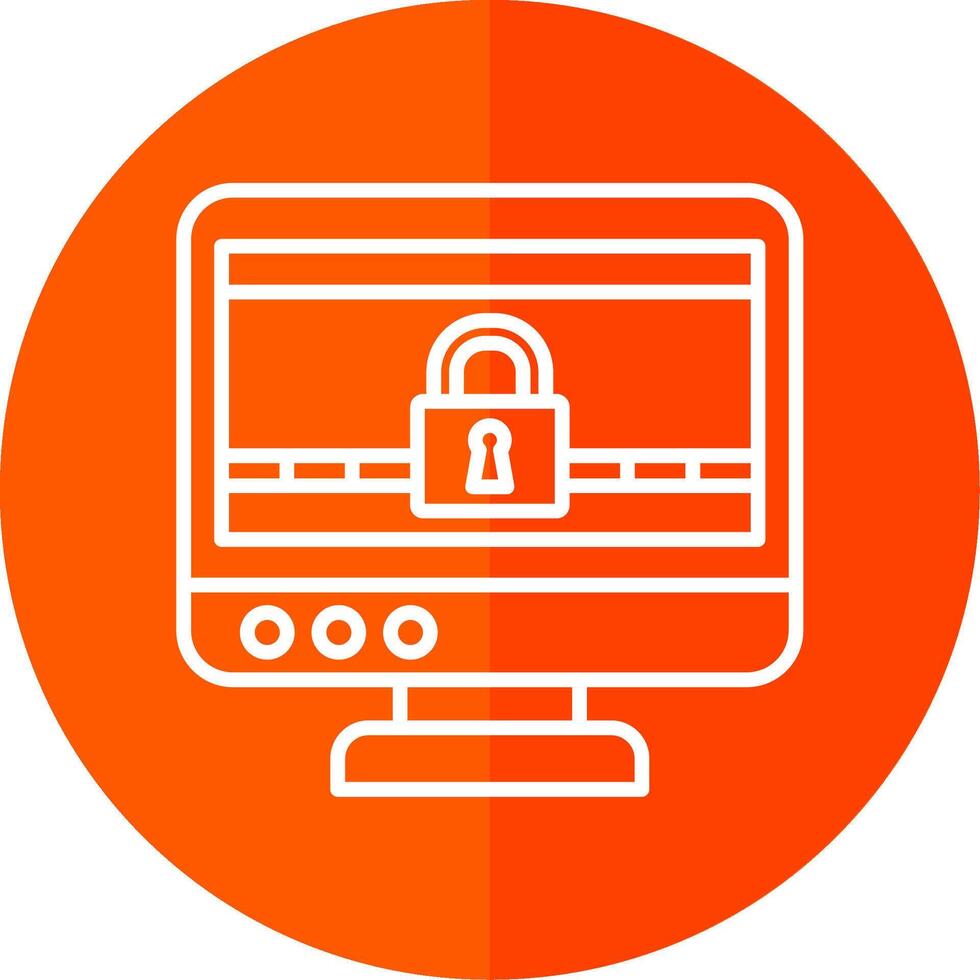 Ransomware Line Red Circle Icon vector