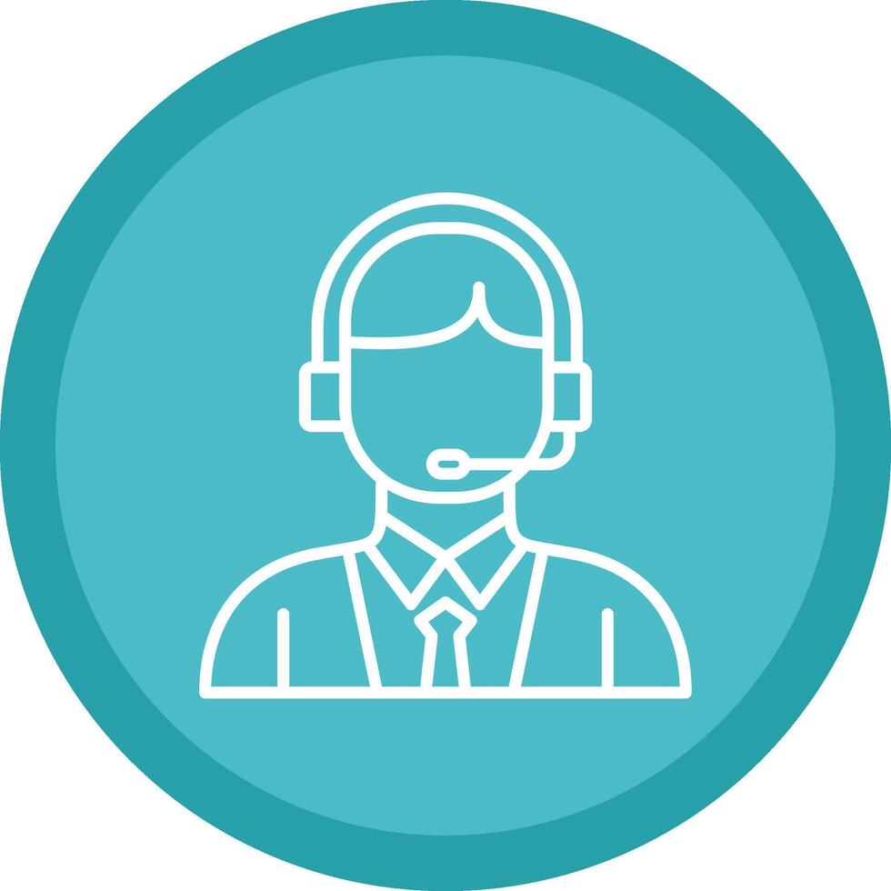 Customer Service Line Multi Circle Icon vector