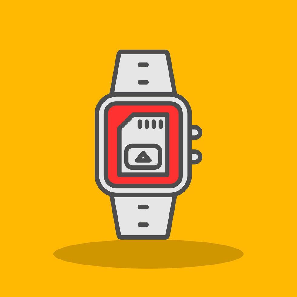 Sim Card Filled Shadow Icon vector