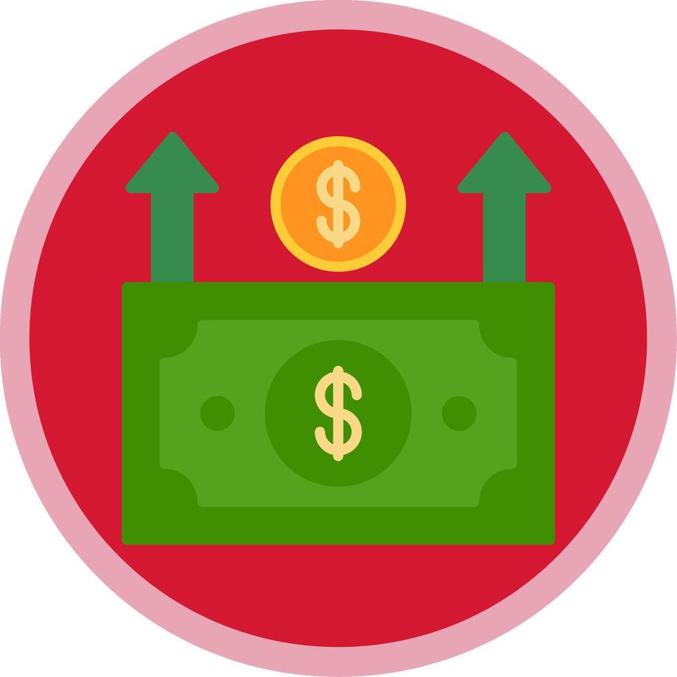 Money Growth Flat Multi Circle Icon vector