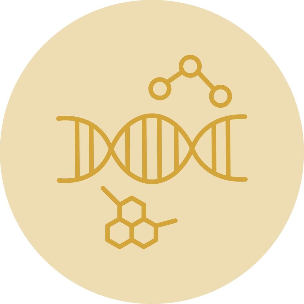 Dna Line Yellow Circle Icon vector