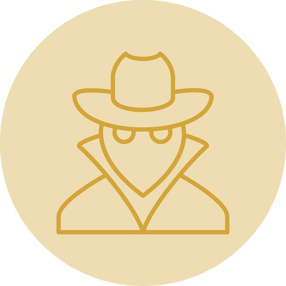 Spy Line Yellow Circle Icon vector