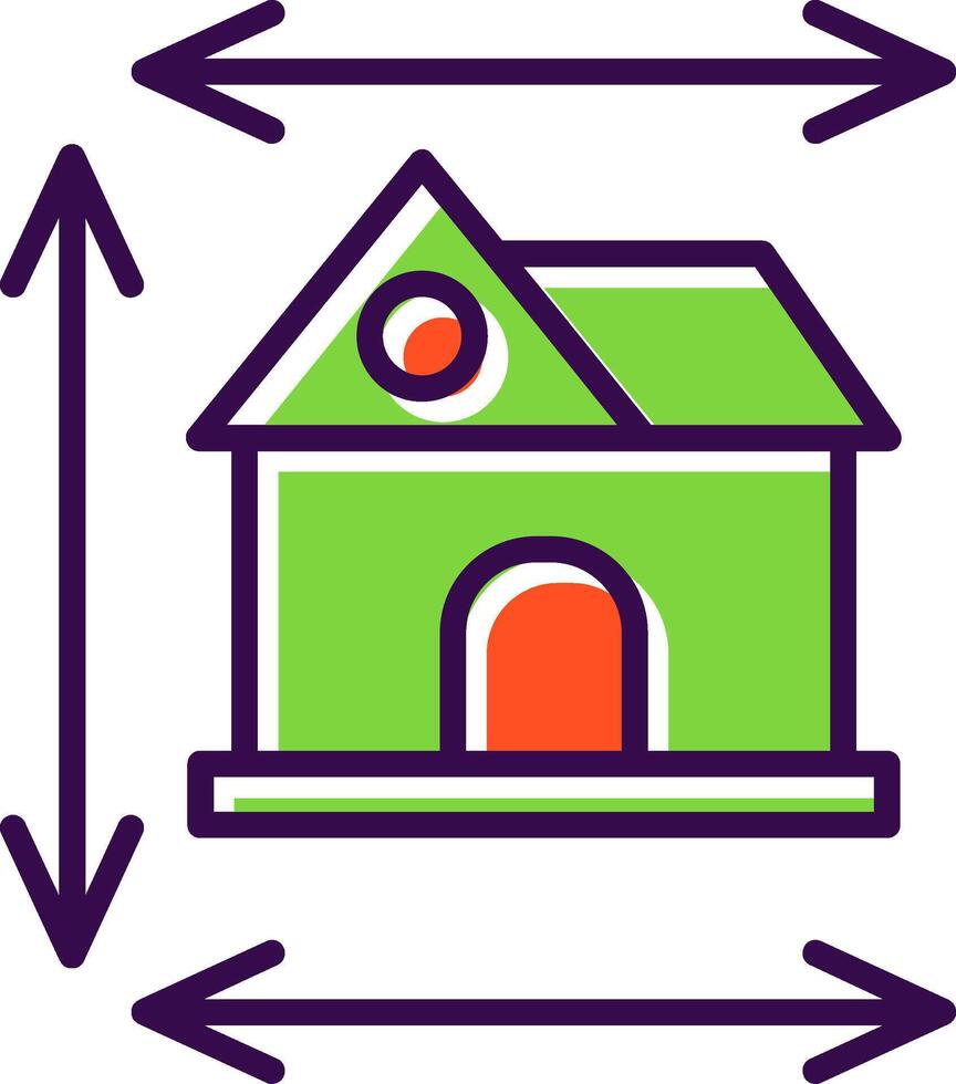 Home Dimensions filled Design Icon vector