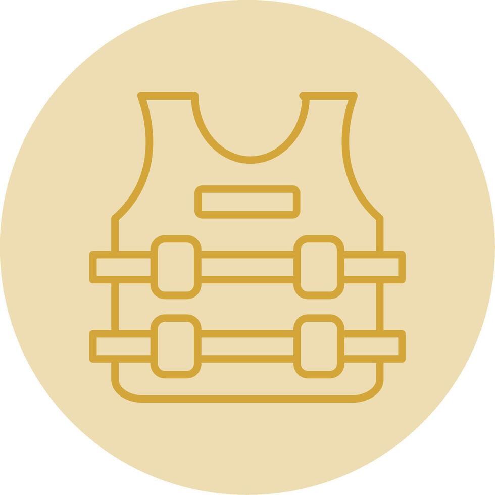 Bullet Proof Jacket Line Yellow Circle Icon vector