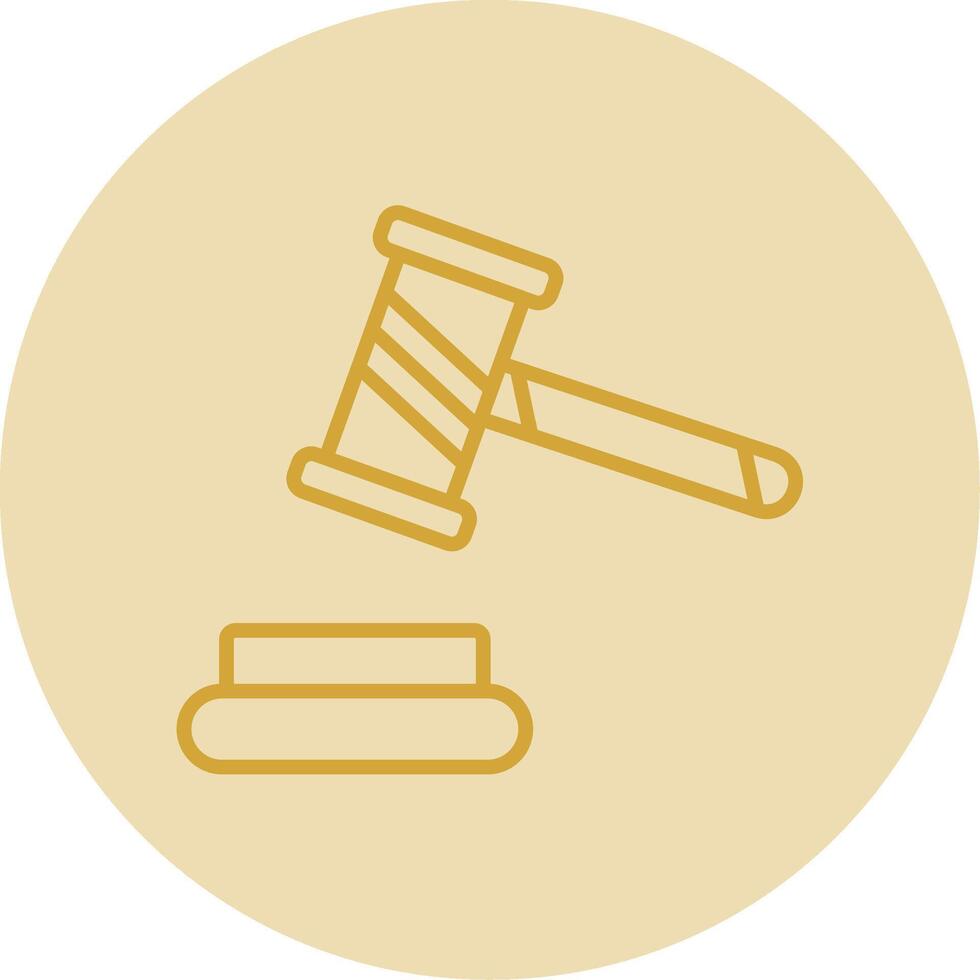 Gavell Line Yellow Circle Icon vector
