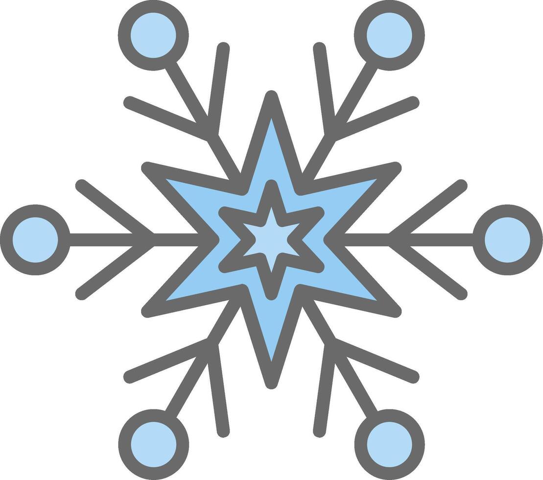 Snowflake Line Filled Light Icon vector