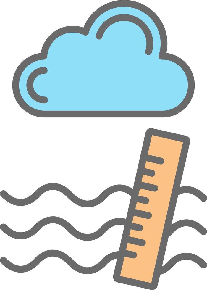 Ruler Line Filled Light Icon vector