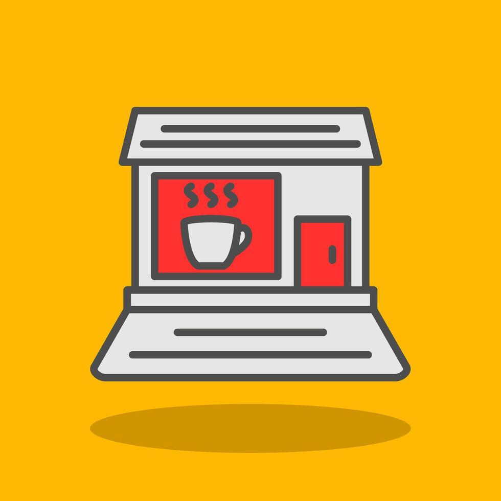 Coffee shop Filled Shadow Icon vector