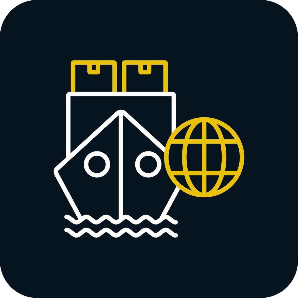 International Delivery Line Red Circle Icon vector