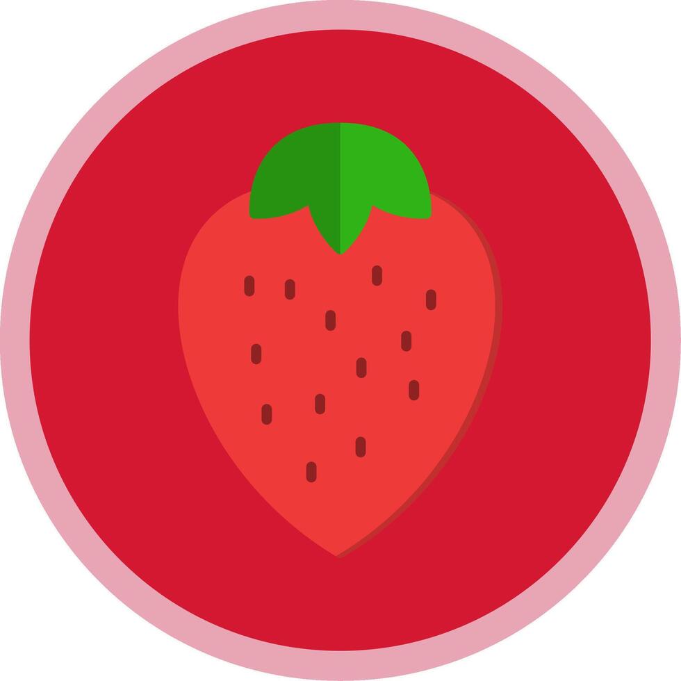 Strawberries Flat Multi Circle Icon vector