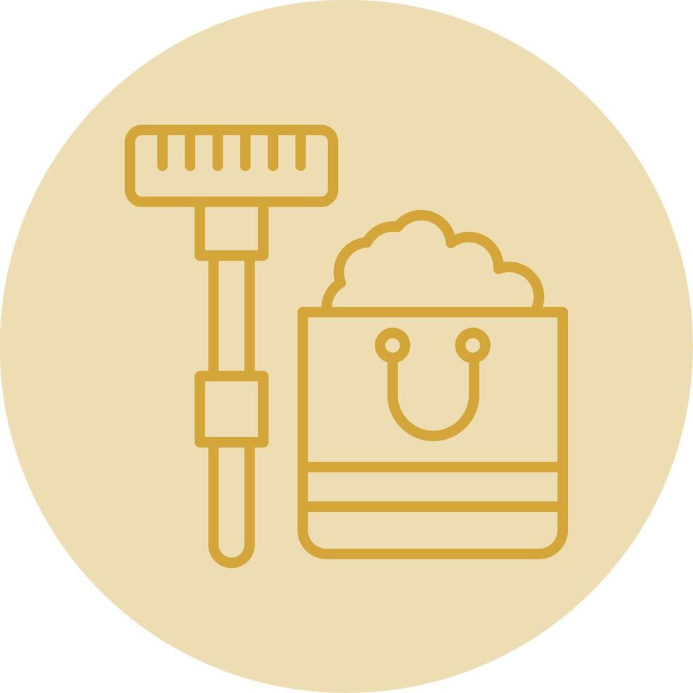 Cleaning Line Yellow Circle Icon vector