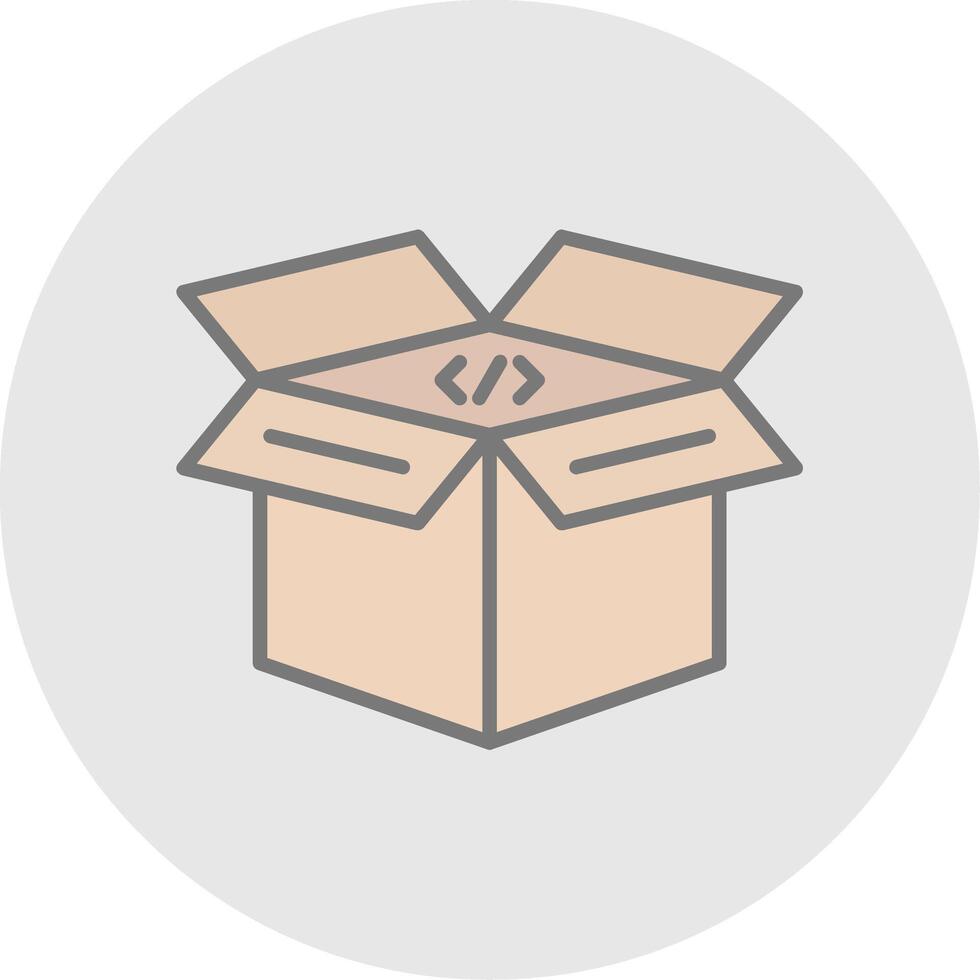 Open Box Line Filled Light Icon vector