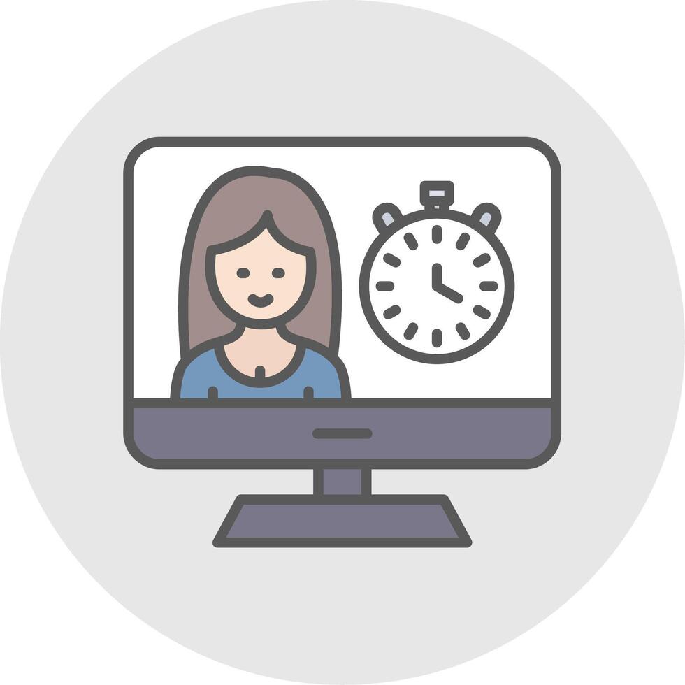 Timer Line Filled Light Icon vector