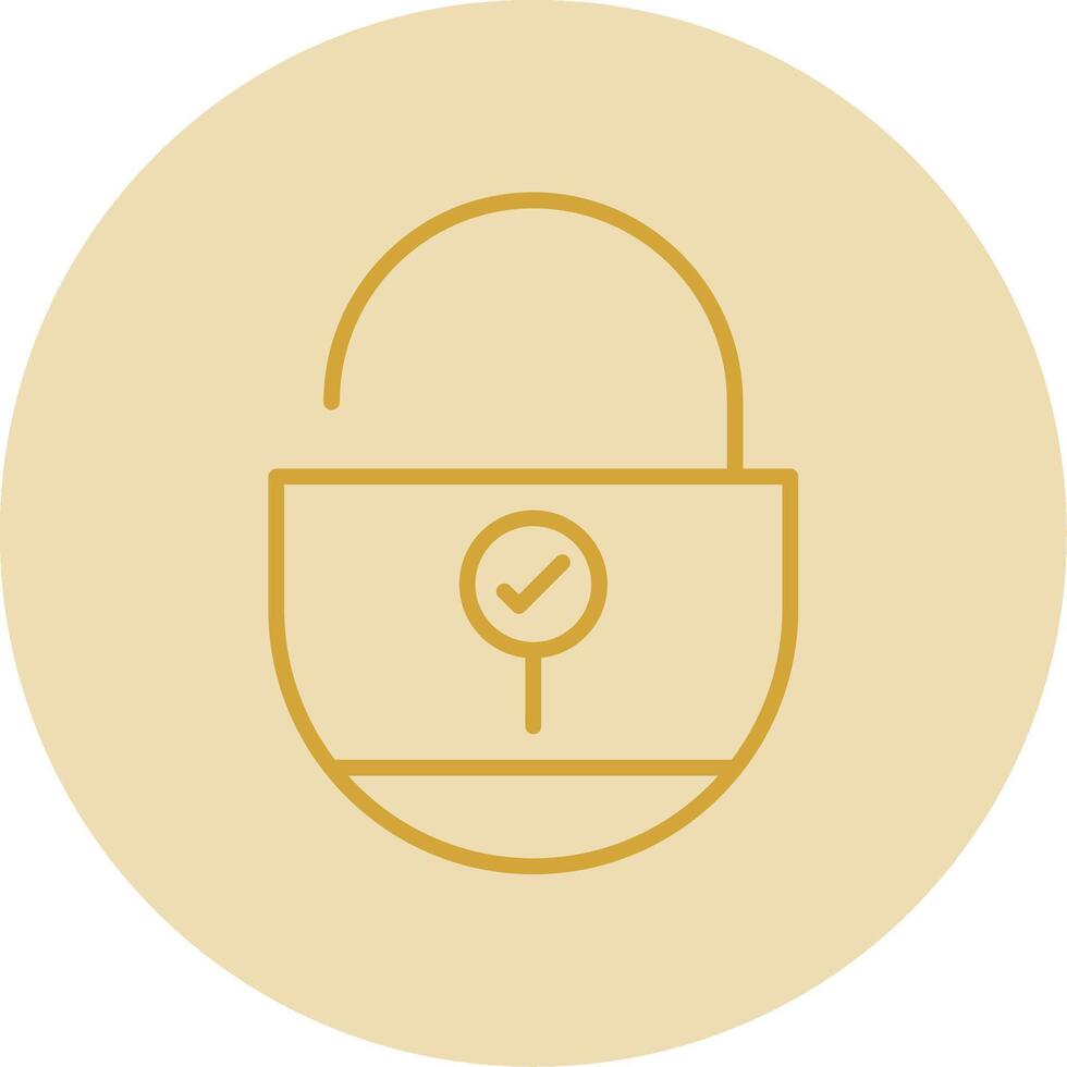 Lock Line Yellow Circle Icon vector