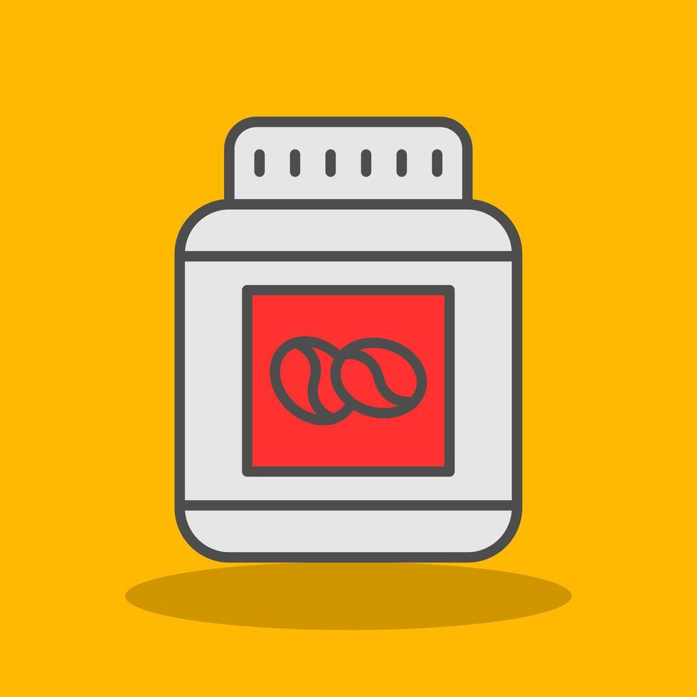 Beans Jar Filled Shadow Icon vector