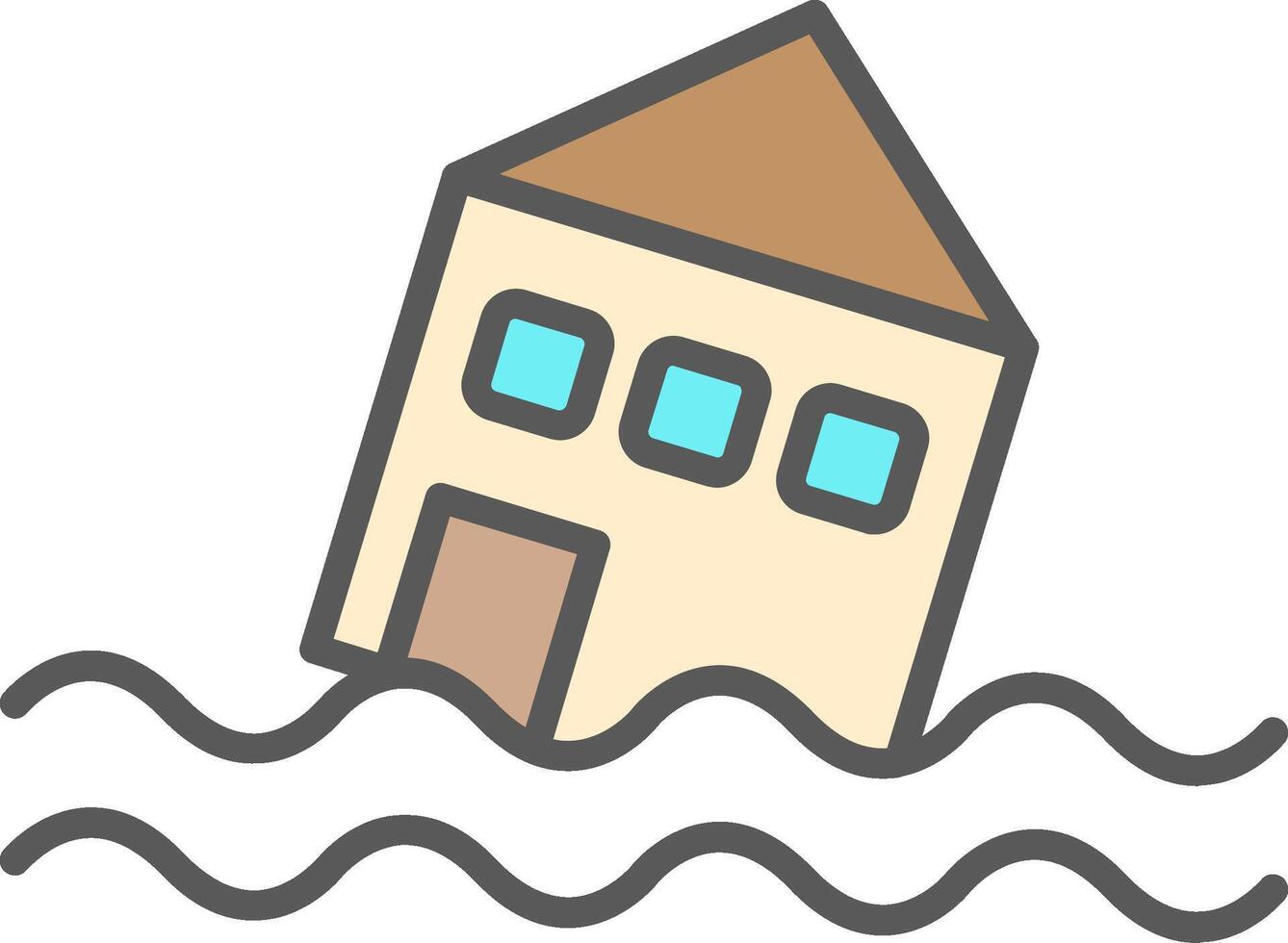 Flood Line Filled Light Icon vector