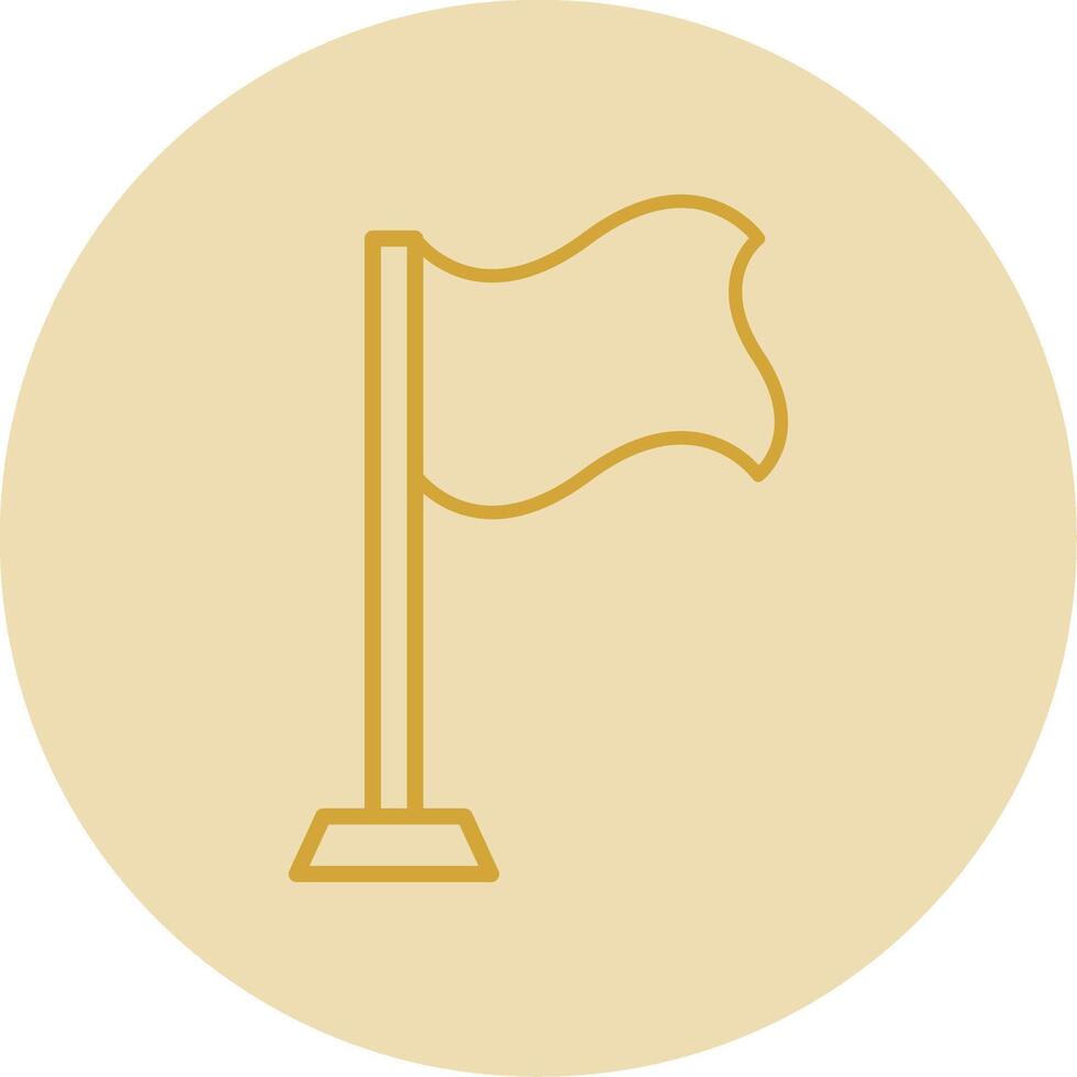 Flag Line Yellow Circle Icon vector