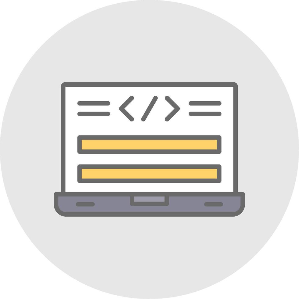 Html Code Line Filled Light Icon vector