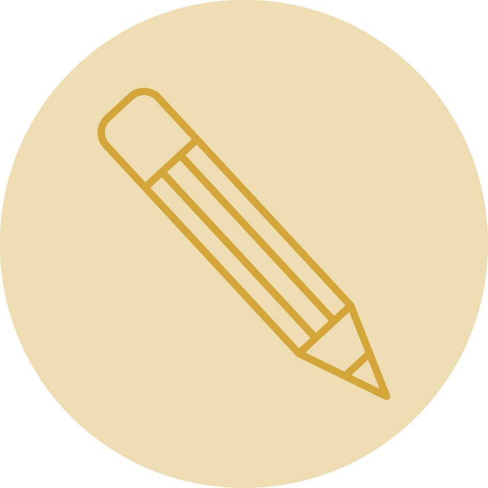 Pencil Line Yellow Circle Icon vector