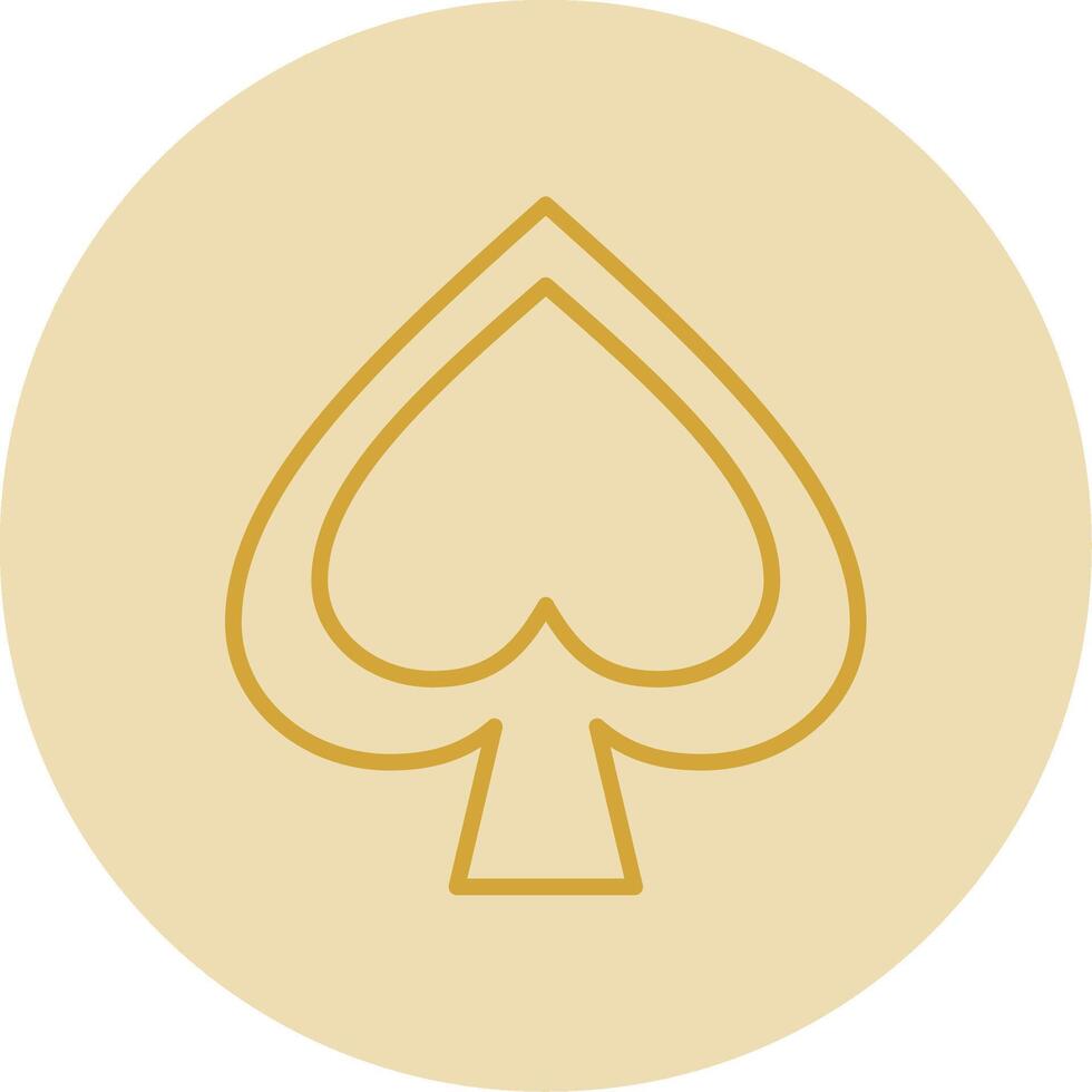Spade Line Yellow Circle Icon vector