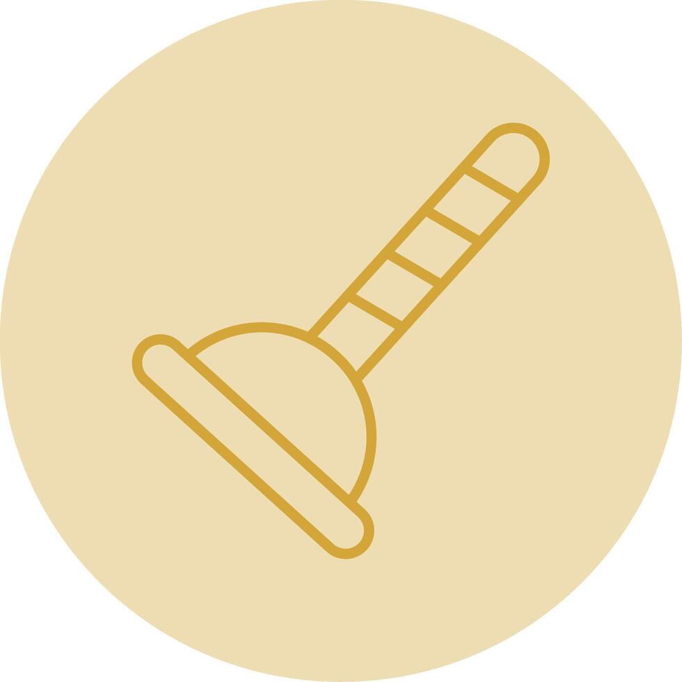 Plunger Line Yellow Circle Icon vector