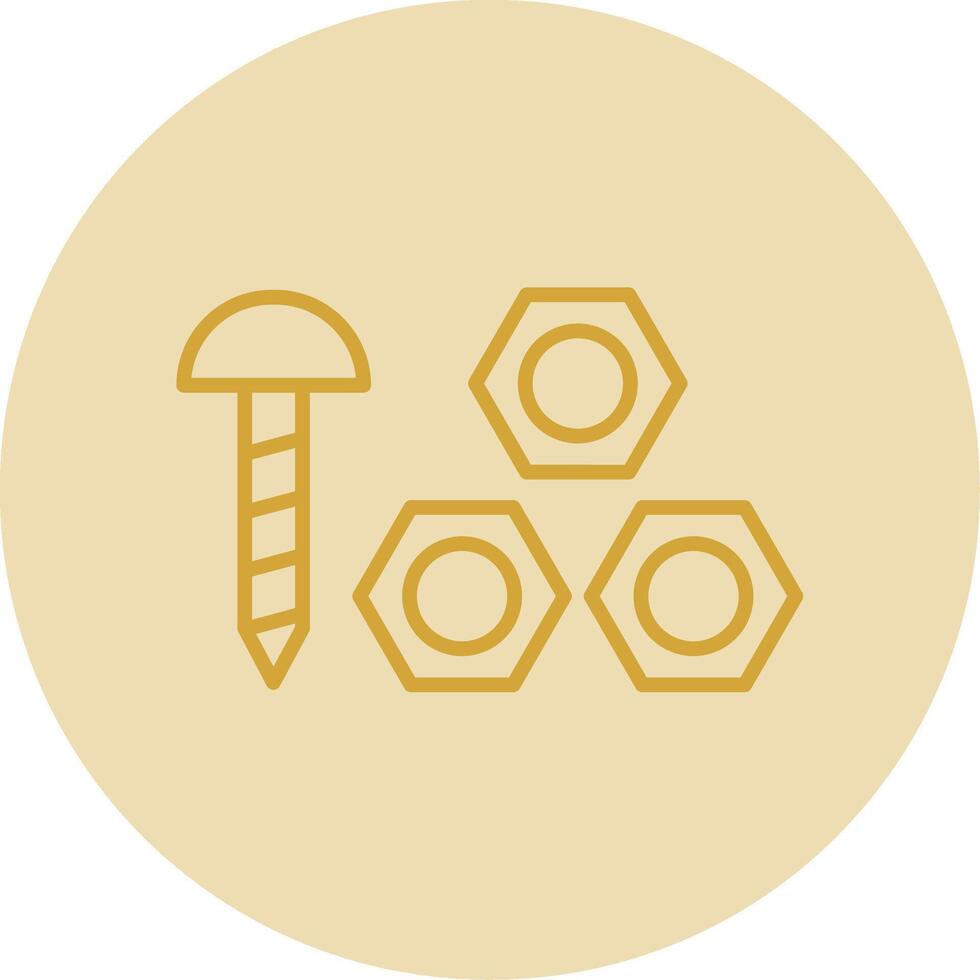 Nuts Line Yellow Circle Icon vector