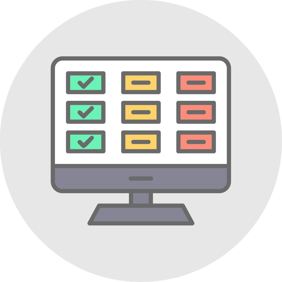 Task List Line Filled Light Icon vector
