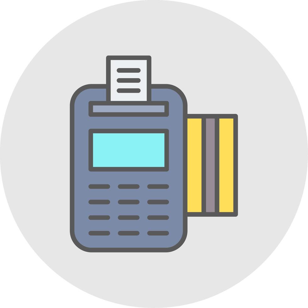 Pos Terminal Line Filled Light Icon vector