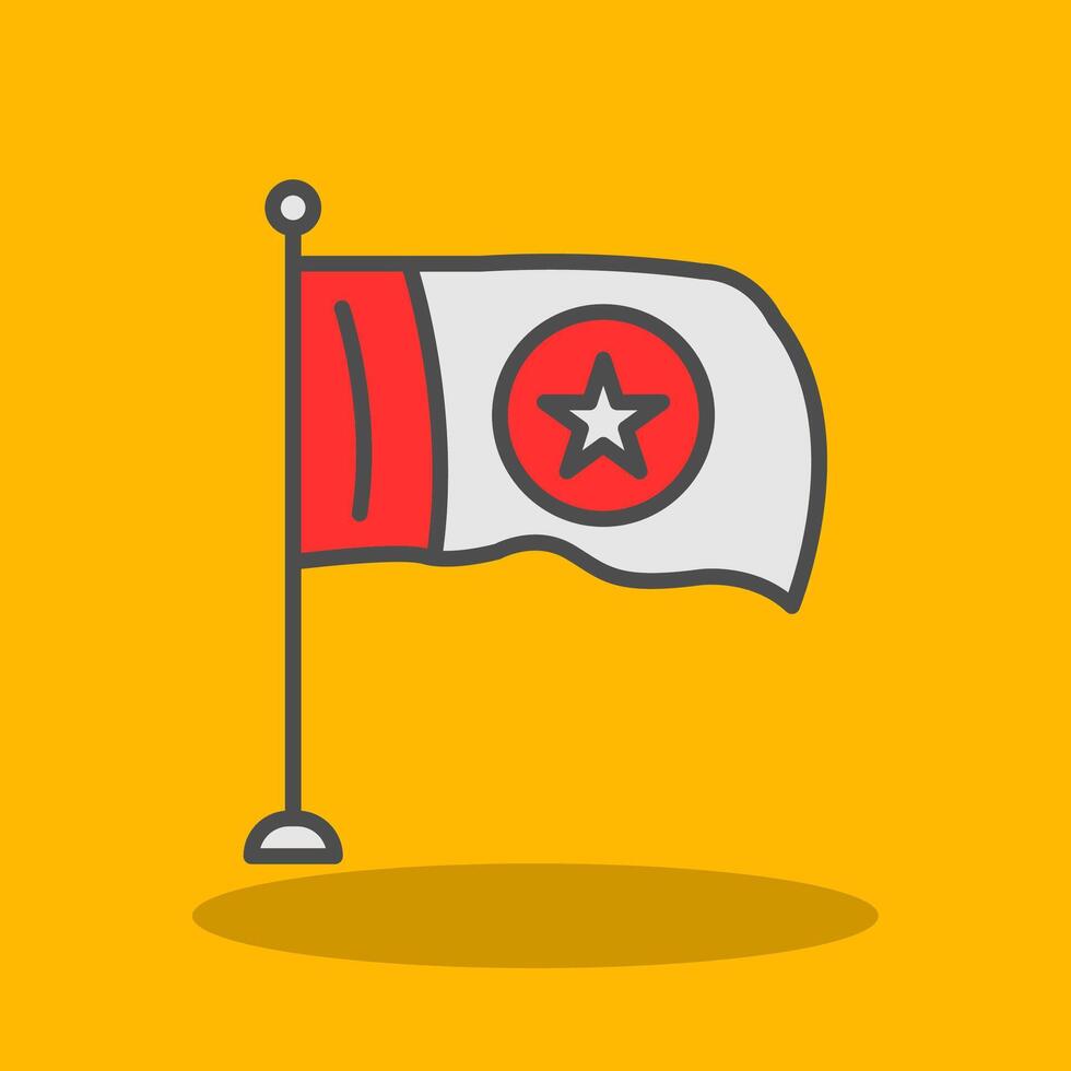 Flag Filled Shadow Icon vector